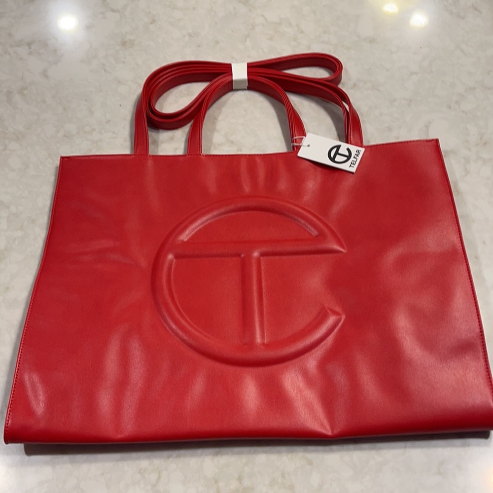 Brand new, never used Telfar XL red leather tote